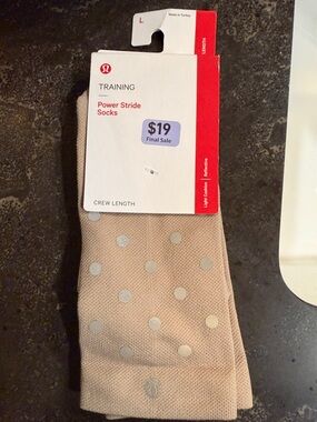 lululemon athletica Beige Crew-Length Training Socks with Silver Dots